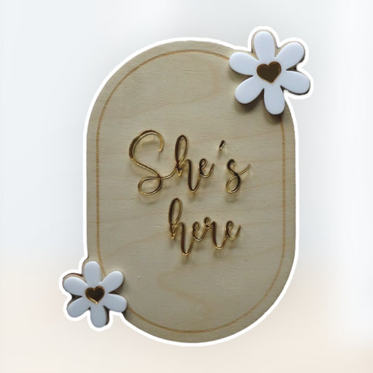 Baby Announcement Daisy Plaque
