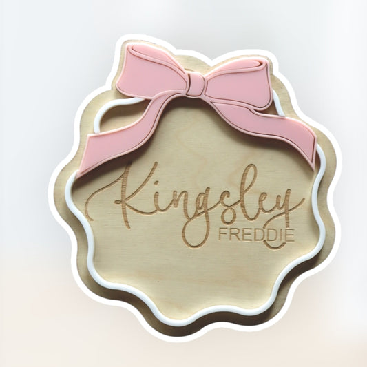 Baby Announcement Scalloped Plaque