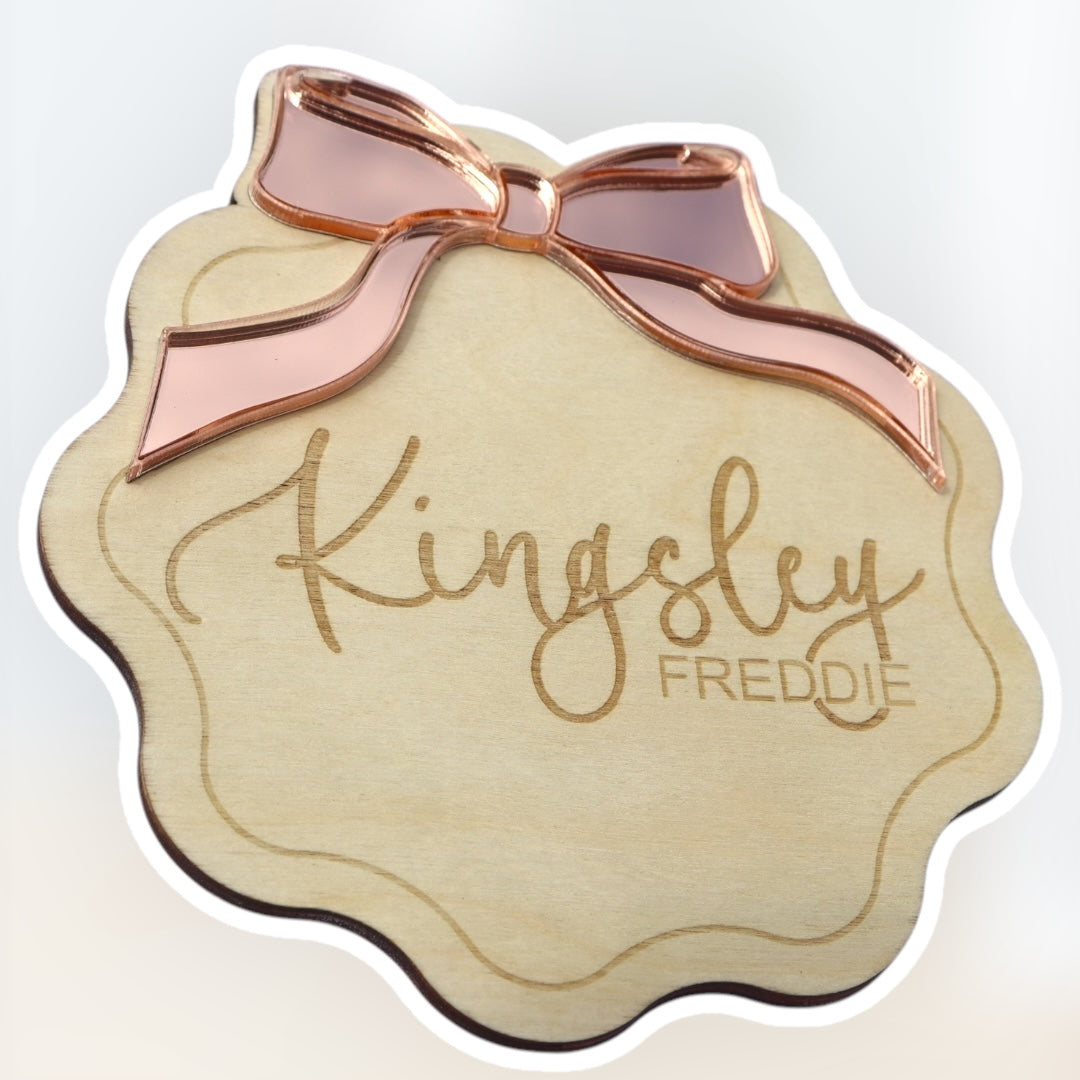 Baby Announcement Scalloped Plaque