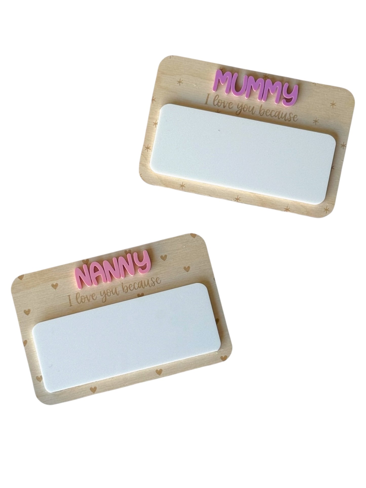 Mothers day | "I love you because" board - Rectangle