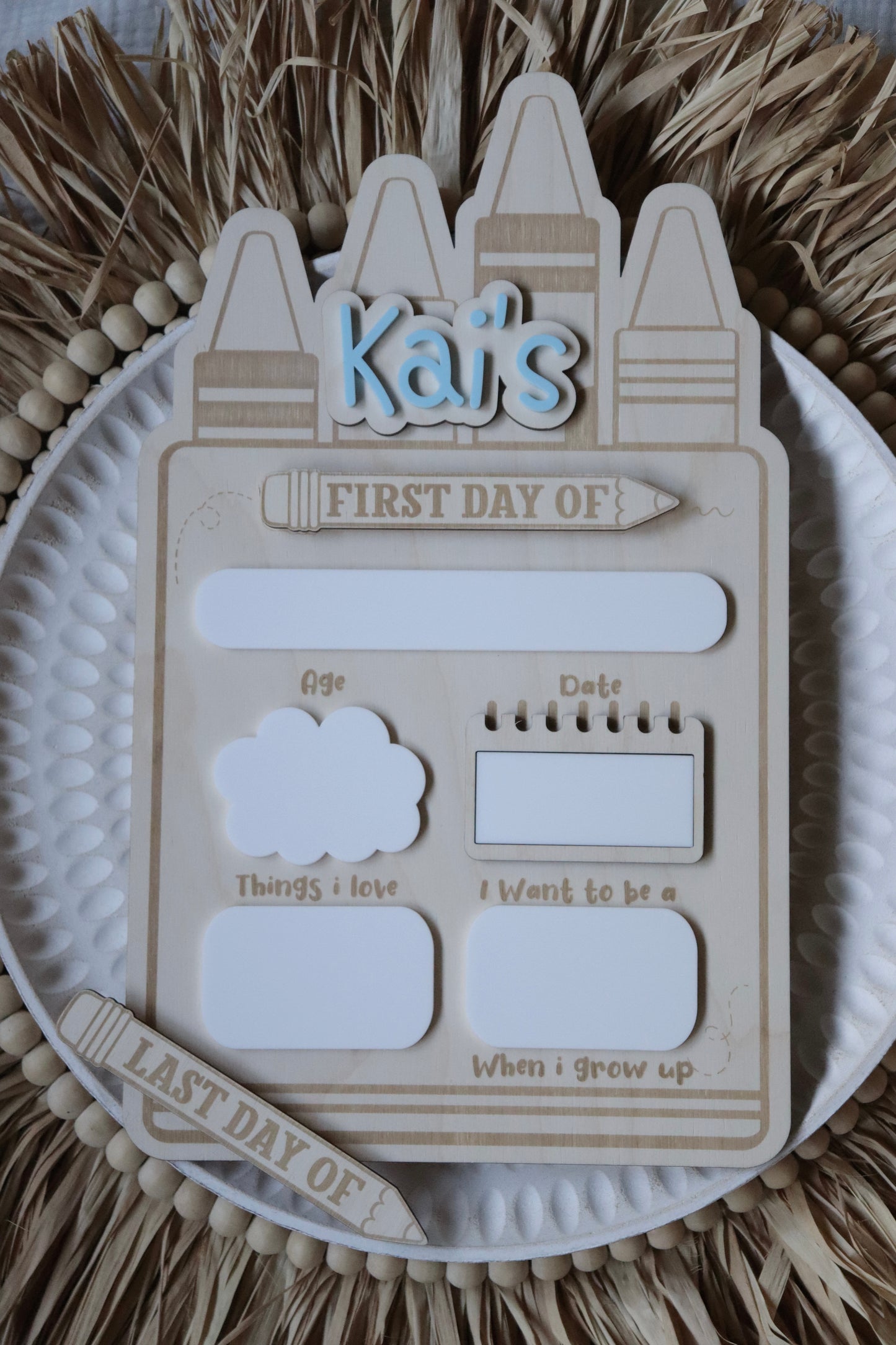 My First/Last Day Back to School Board Crayon Box
