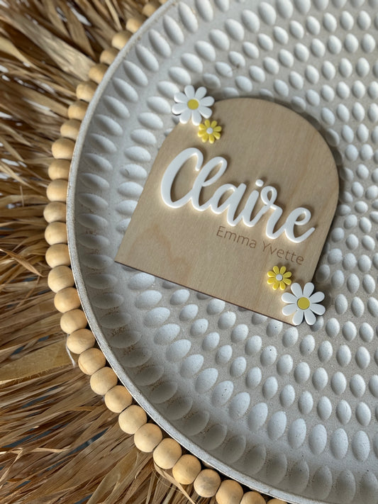 Baby Announcement Daisy Arch Plaque