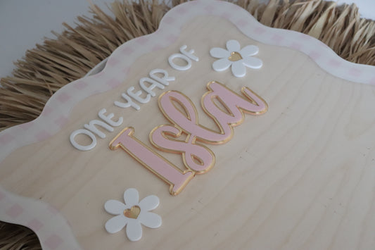 Personalised My First Year Photo Board | Gingham Daisy