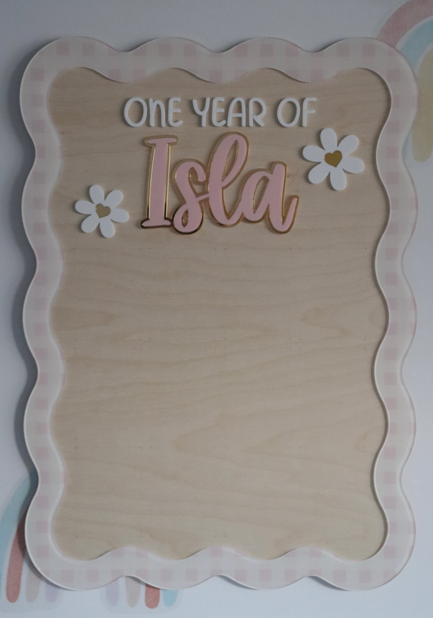 Personalised My First Year Photo Board | Gingham Daisy