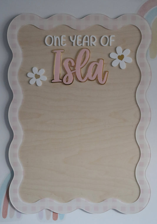 Personalised My First Year Photo Board | Gingham Daisy