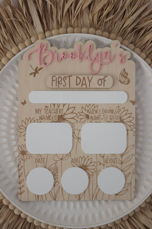 Back to School | My First/Last Day Sunflower Board