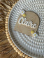 Wooden Birth Announcement name plaque with Daisies and flowers for birth announcements and Nursery Decor