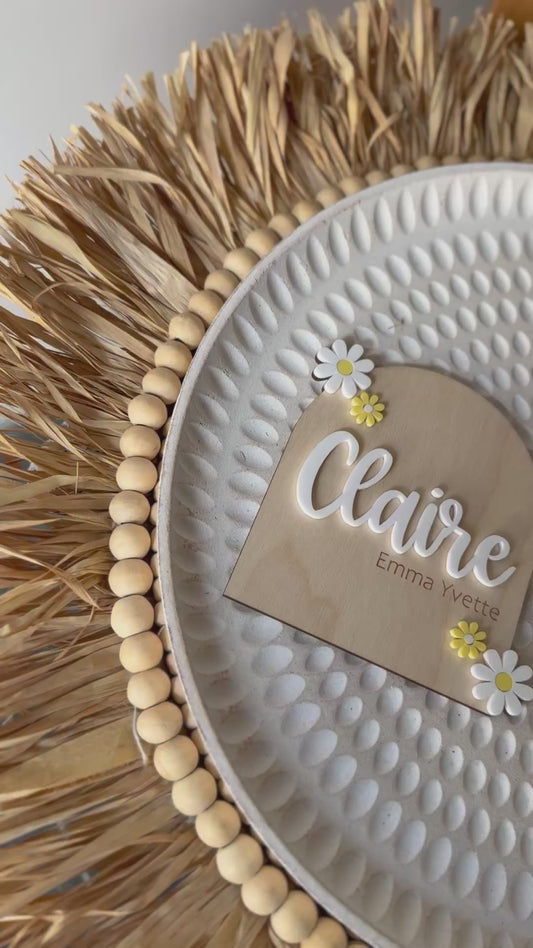 Baby Announcement Daisy Arch Plaque