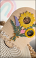 a personalised wooden plaque with sunflowers, lavender and leaves displaying two children with engraved script